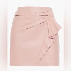 Michelle Mason - lamb leather - pink ruffle skirt. Brand New with tag on